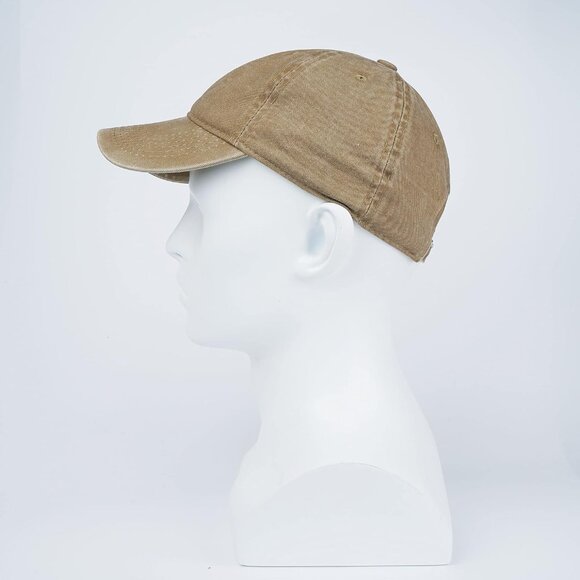 Unisex Washed-taupe Baseball Cap Cotton Fits Washed Denim Adjustable Hat - Picture 4 of 7